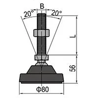 Adjustable Foot Furniture Feet with Mounting Plate Adjustable Leveling Feet