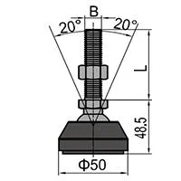 Adjustable Foot Furniture Feet with Mounting Plate Adjustable Leveling Feet